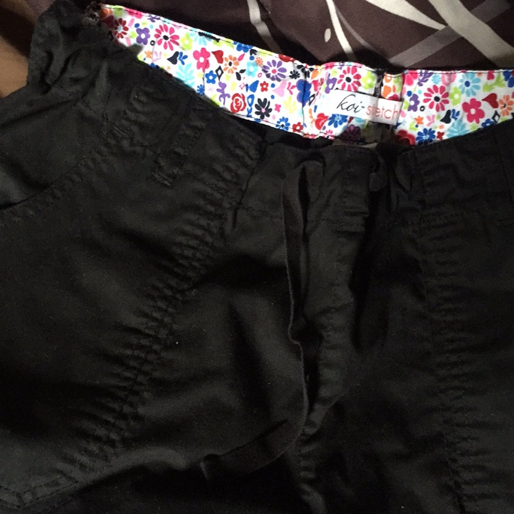 Koi stretch black scrub pants size large